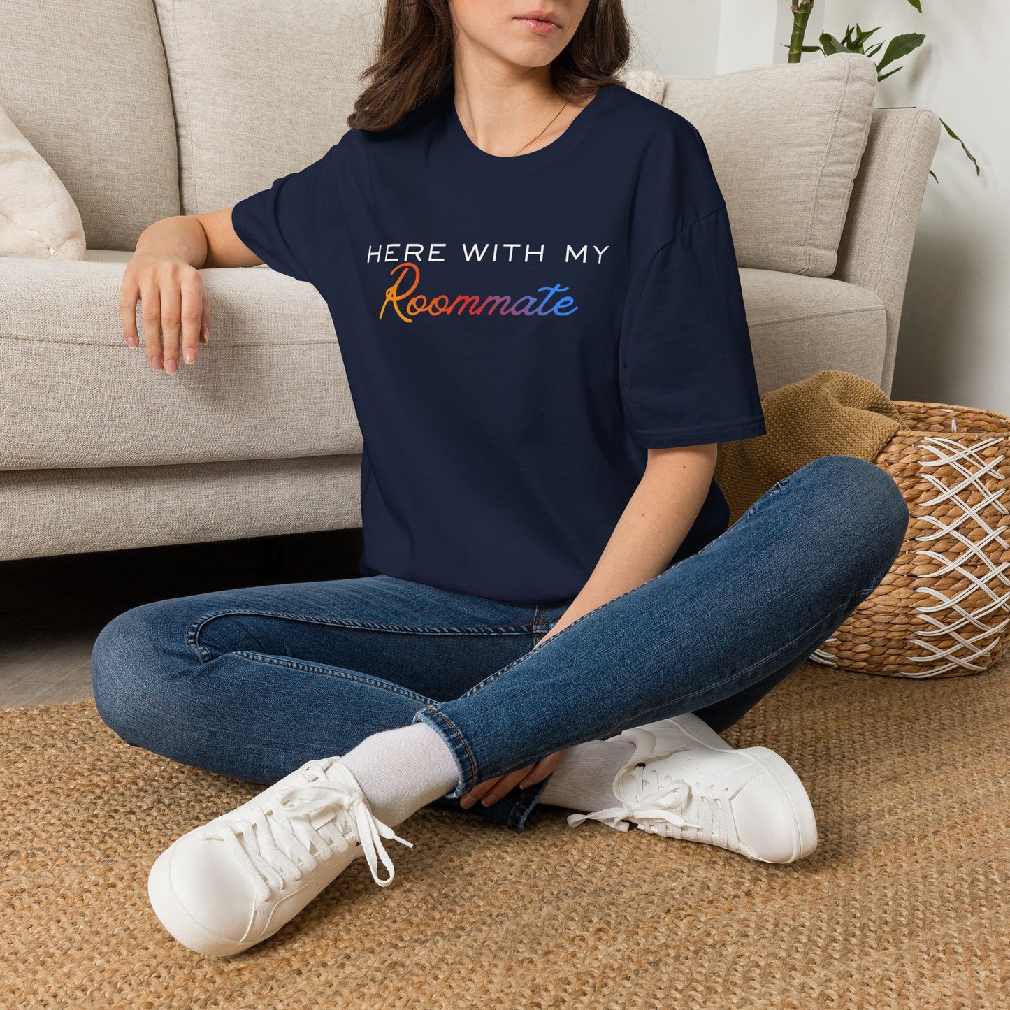 LGBTQ+ "Here With My Roommate" Pride Graphic Tee