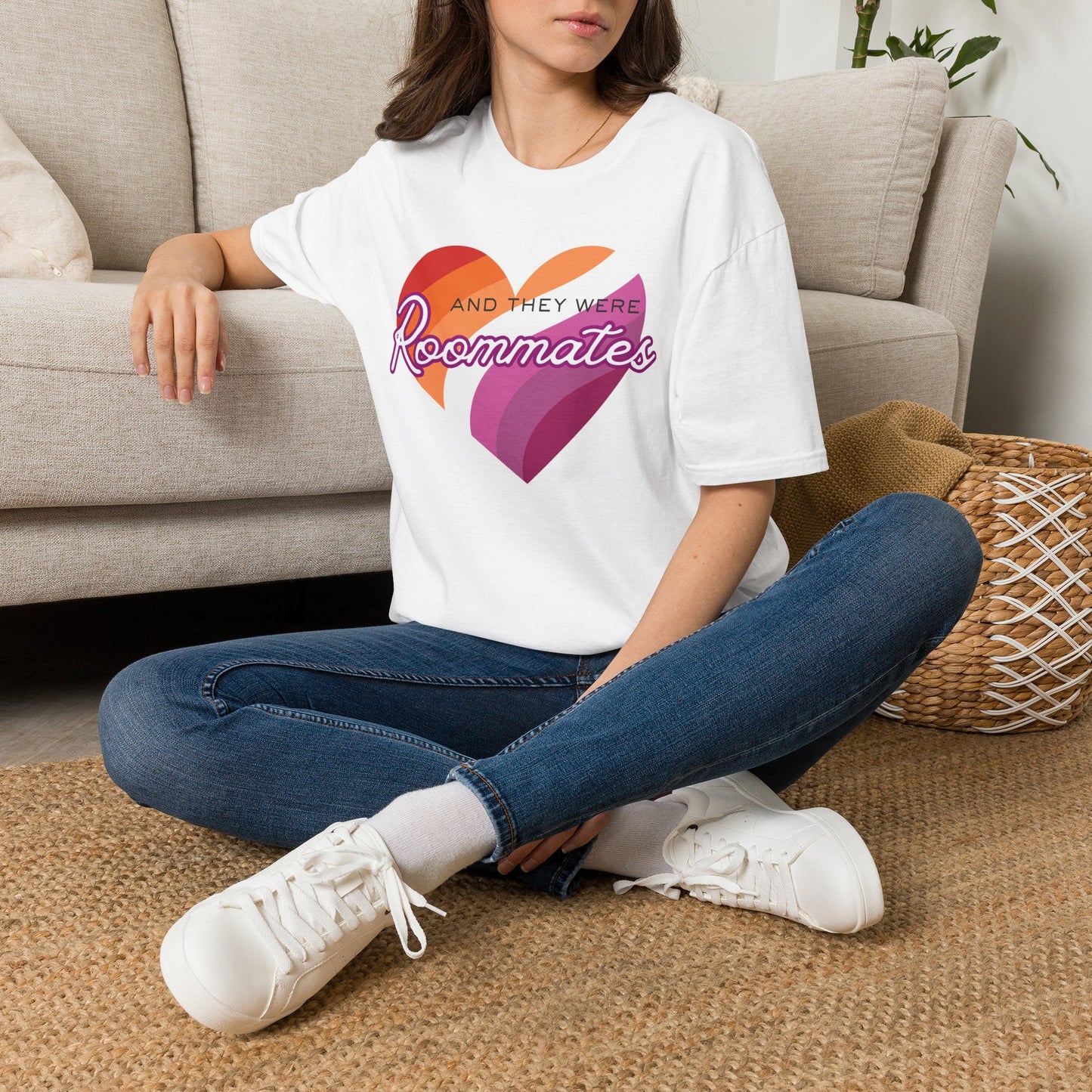 Lesbian "And They Were Roommates" Pride Graphic Tee
