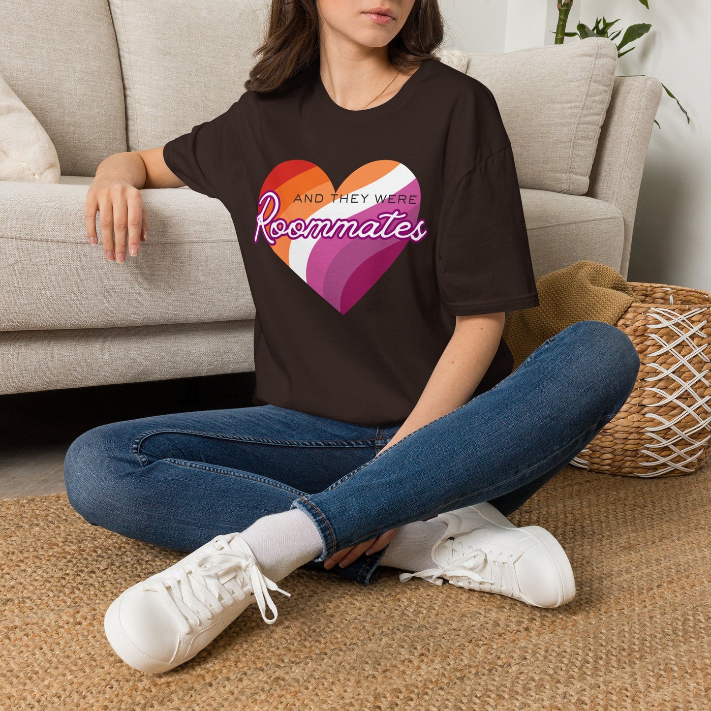 Lesbian "And They Were Roommates" Pride Graphic Tee