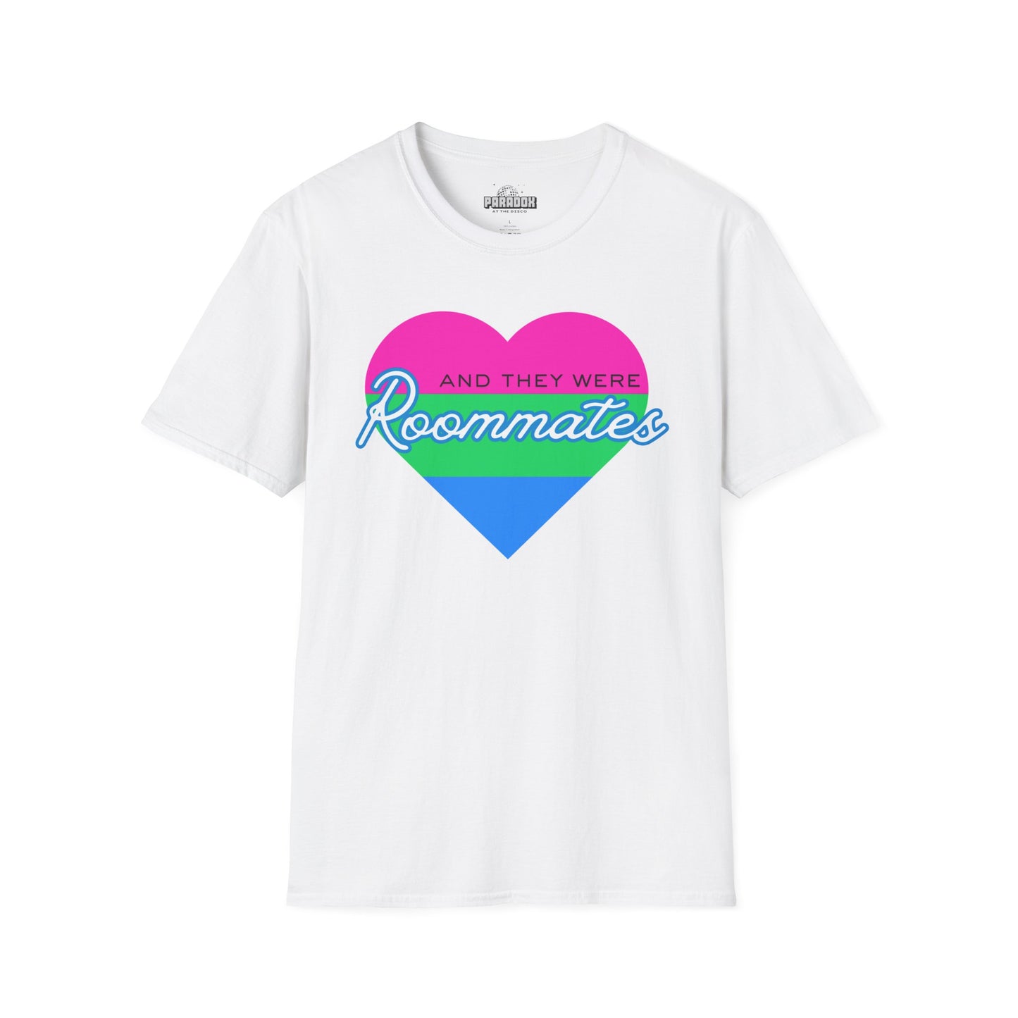 Polyamory "And They Were Roommates" Pride Heart Graphic Tee