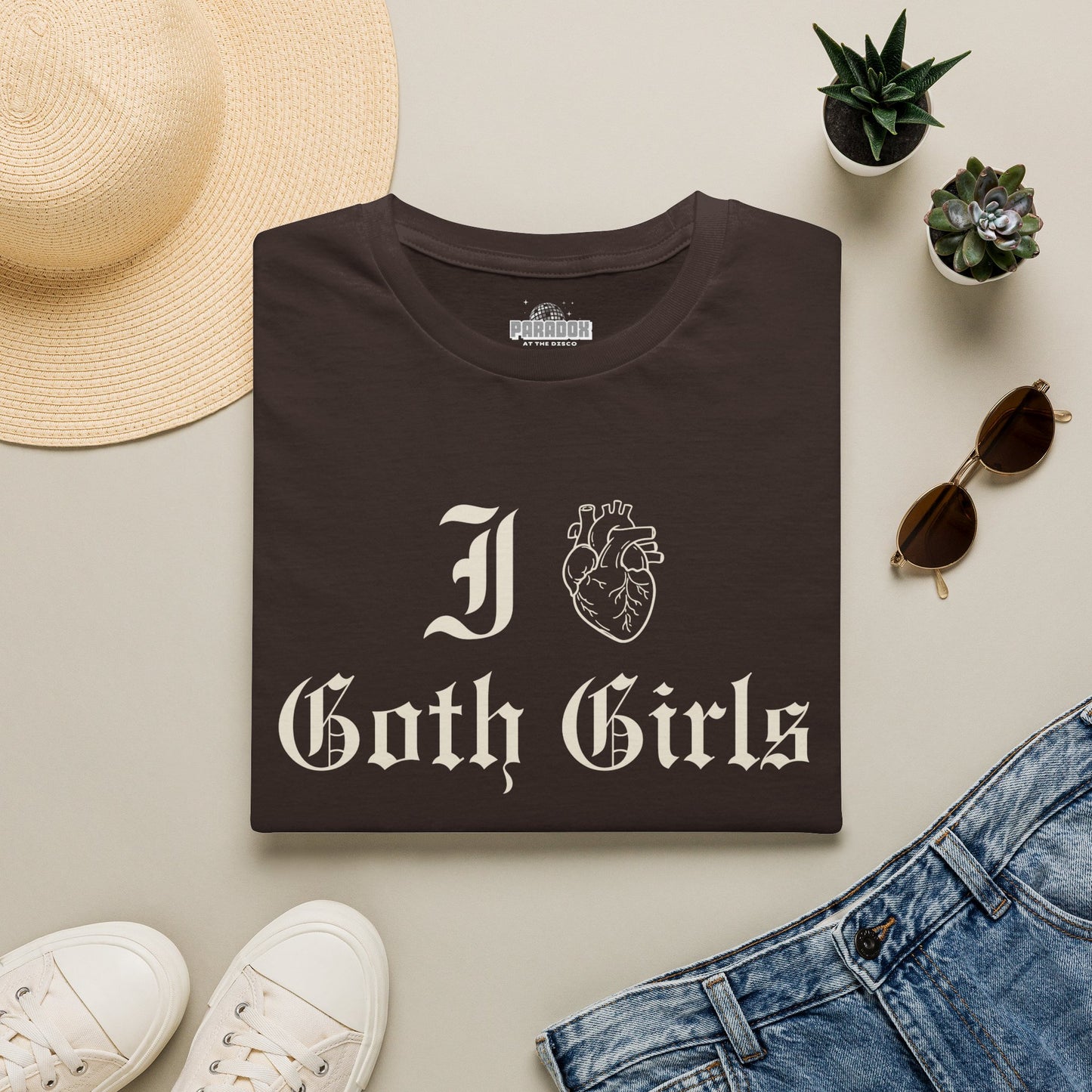 I Heart Goth Girls T-Shirt — Gothic Vintage Script Tee