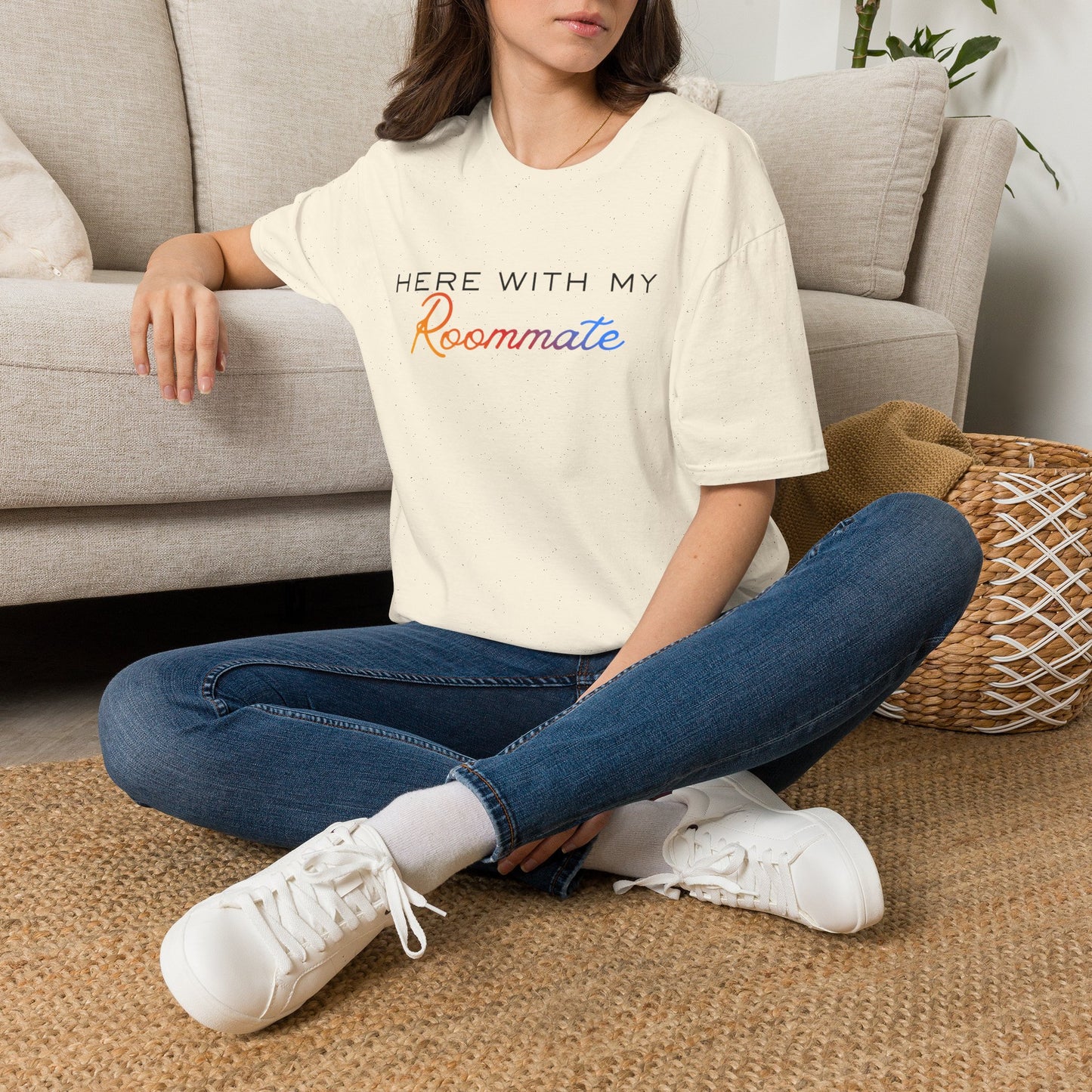 LGBTQ+ "Here With My Roommate" Pride Graphic Tee