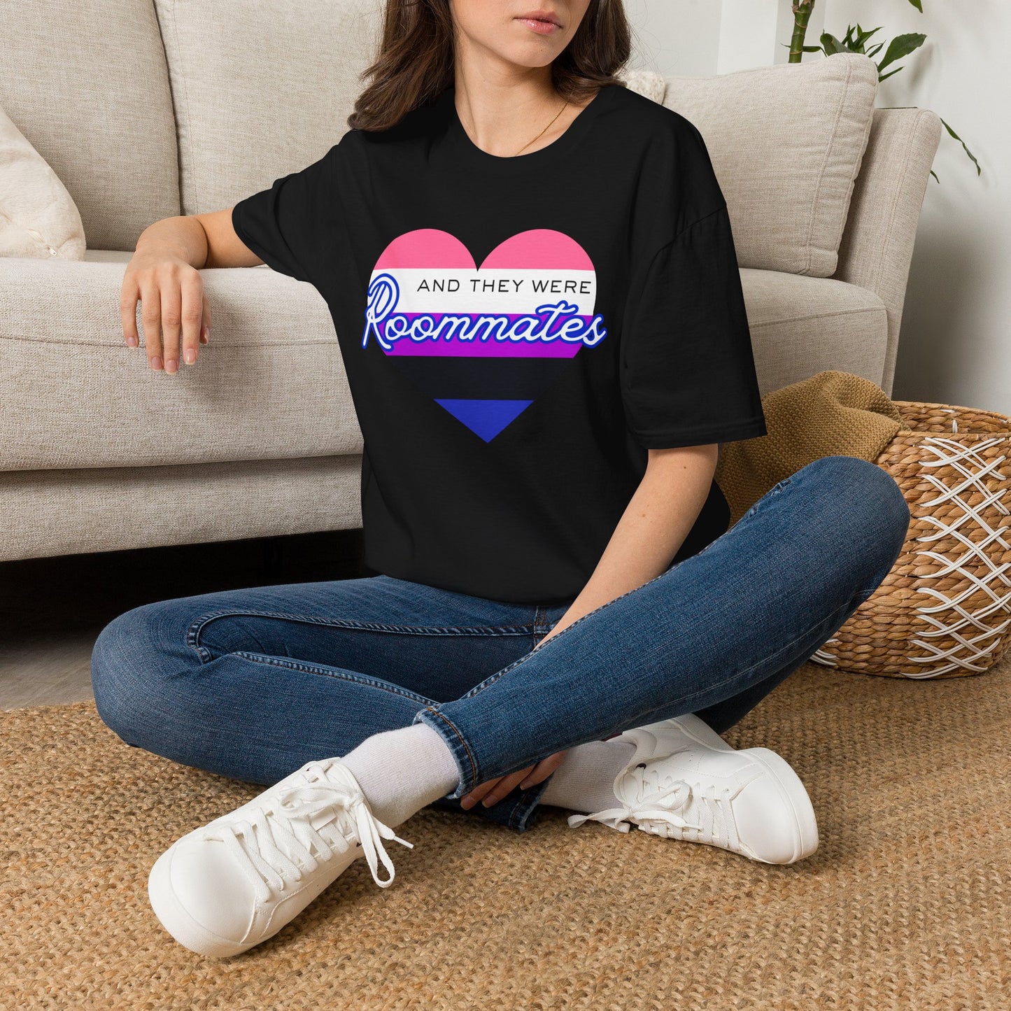 Genderfluid "And They Were Roommates" Pride Graphic Tee