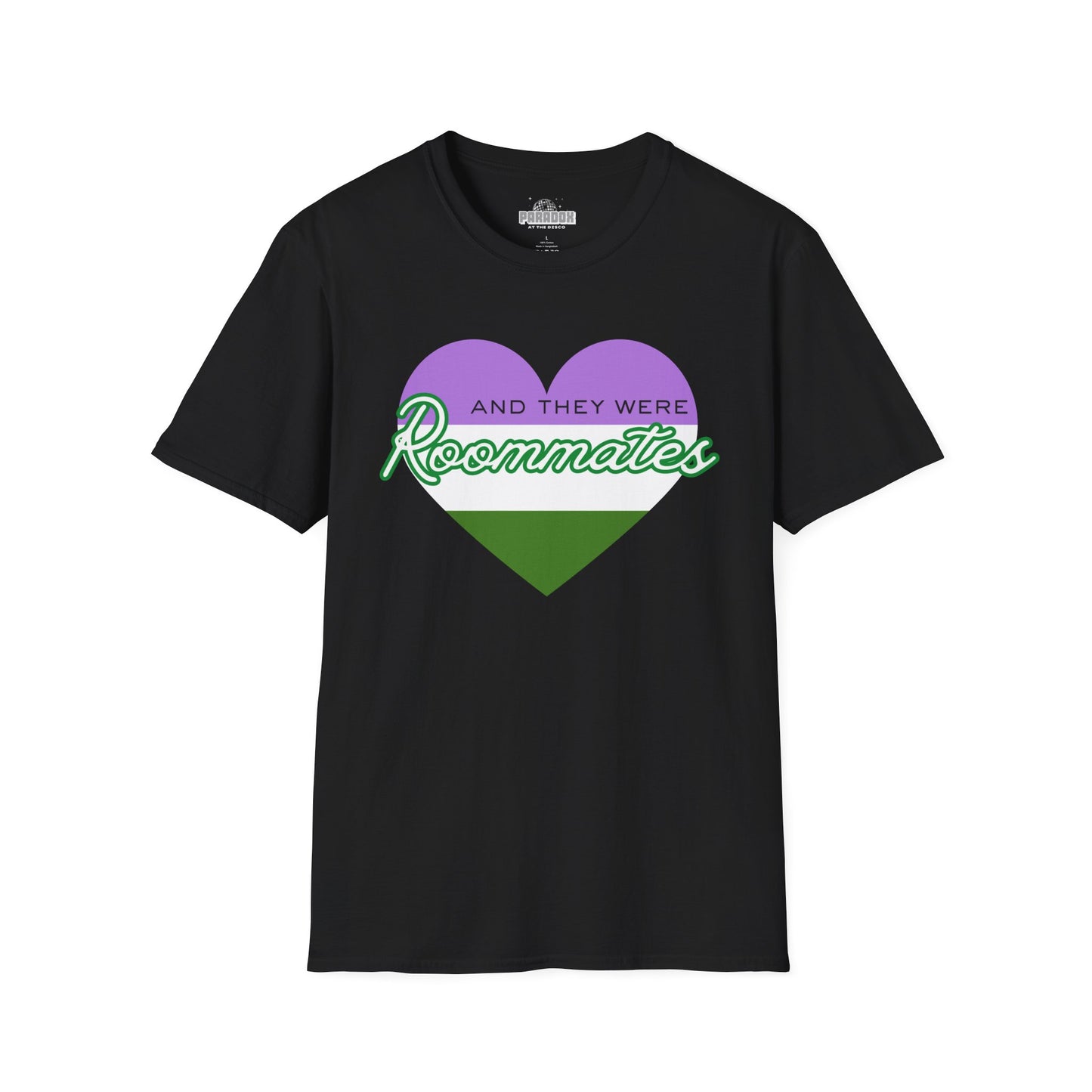 Queer “And They Were Roommates” Pride Heart Graphic Tee