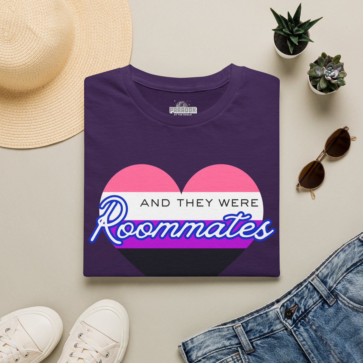 Genderfluid "And They Were Roommates" Pride Graphic Tee