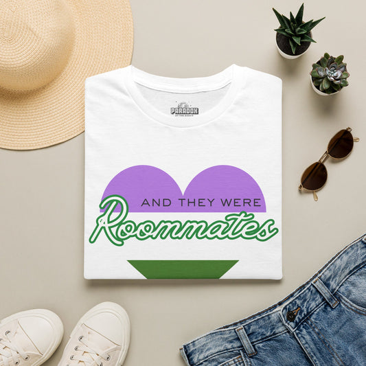 Queer “And They Were Roommates” Pride Heart Graphic Tee