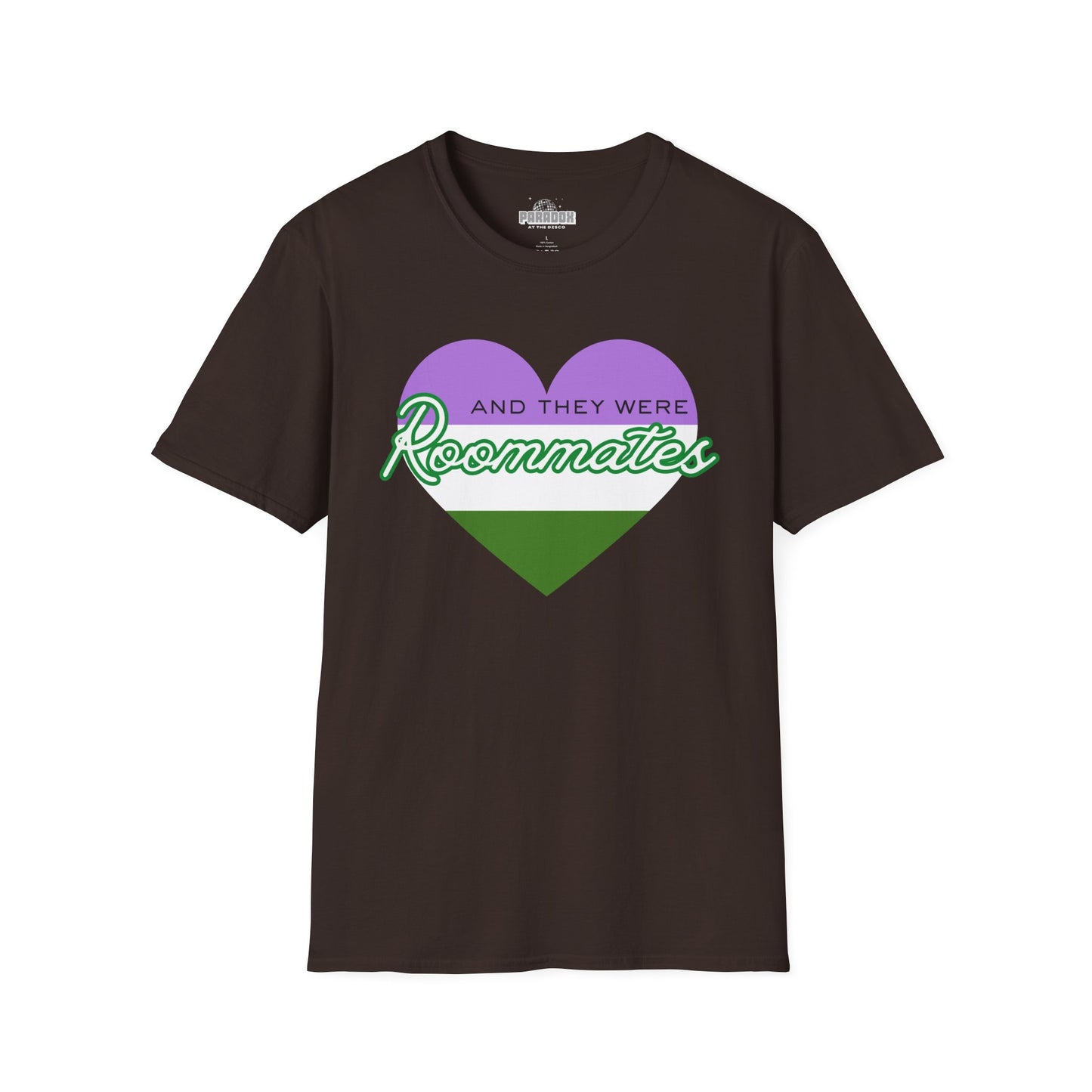 Queer “And They Were Roommates” Pride Heart Graphic Tee