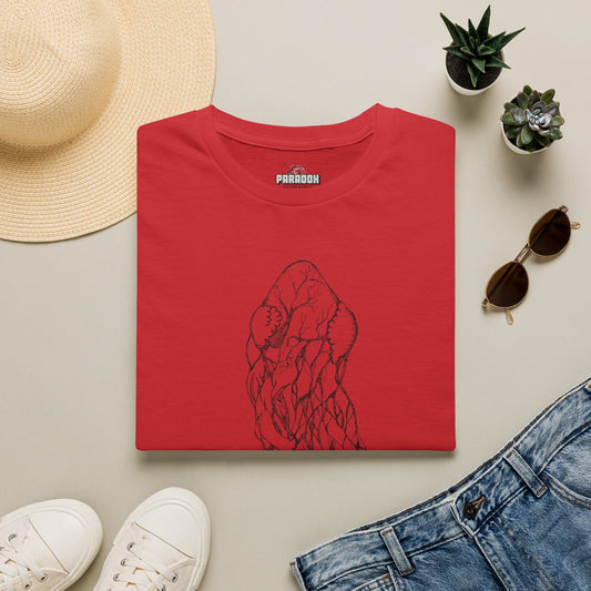 Intertwined Anatomical Hearts Line Art Graphic T-Shirt