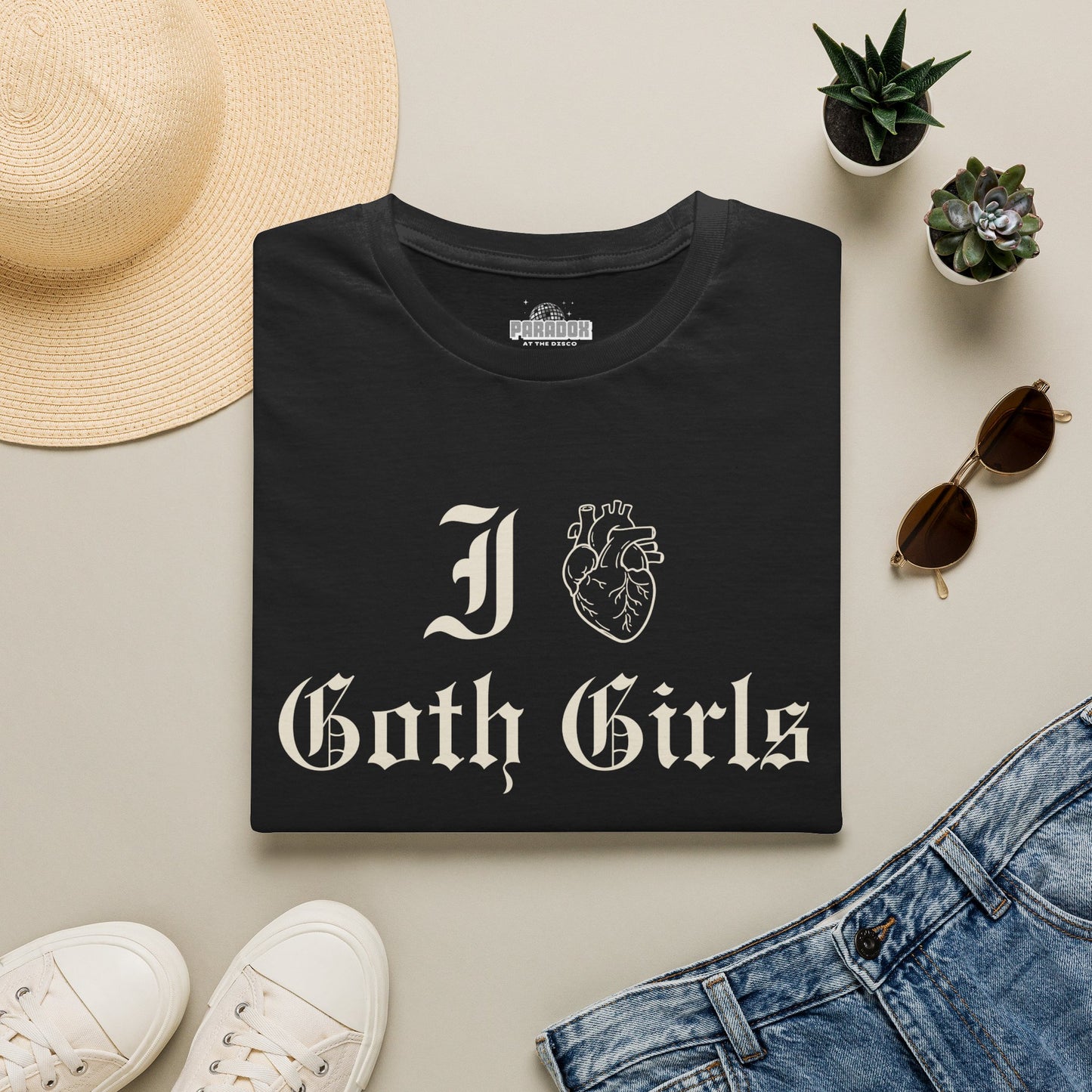 I Heart Goth Girls T-Shirt — Gothic Vintage Script Tee