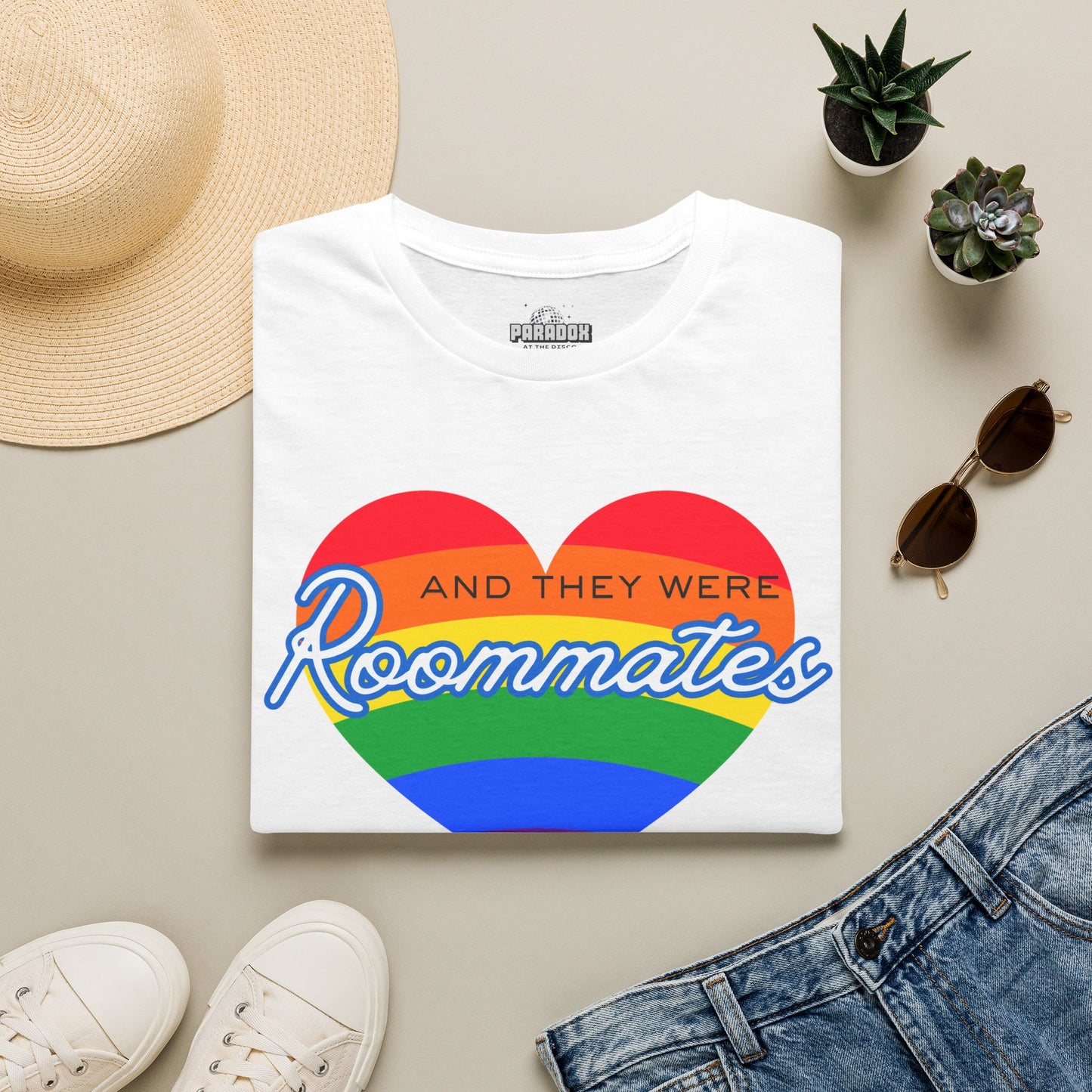 LGBTQIA "And They Were Roommates" Pride Graphic T-Shirt
