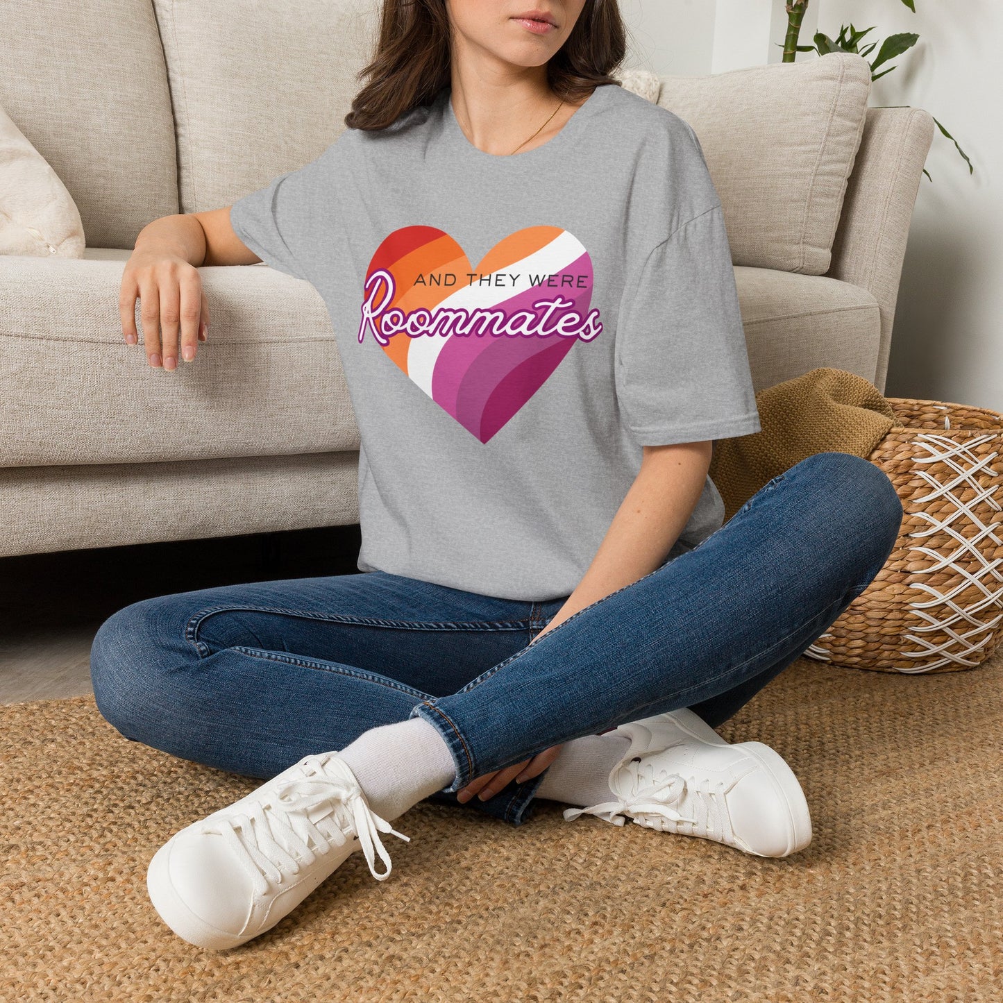 Lesbian "And They Were Roommates" Pride Graphic Tee