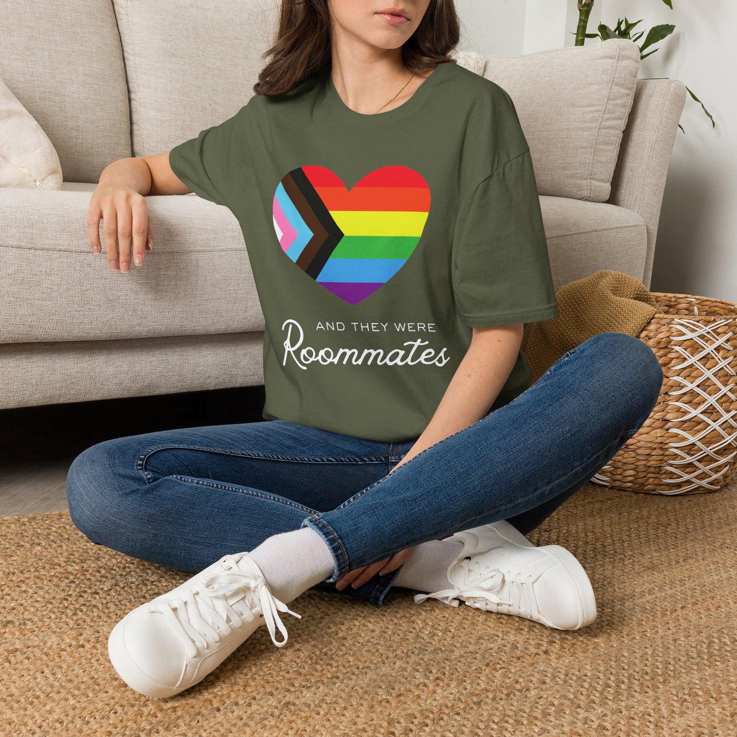 LGBTQIA "And They Were Roommates" Progressive Pride Graphic Tee